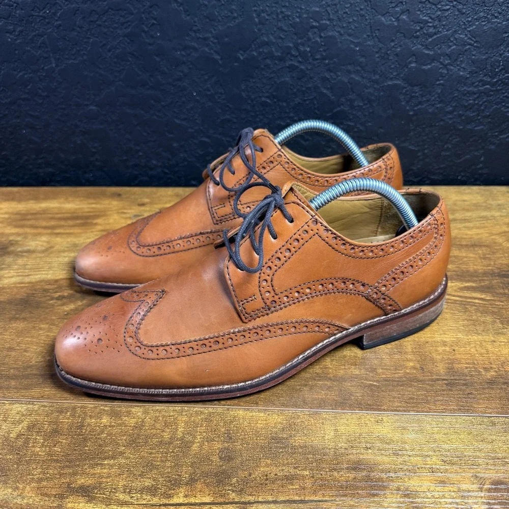 Cole Haan Air Madison C09303 Tan Leather Wingtip Oxford Mens 8 M